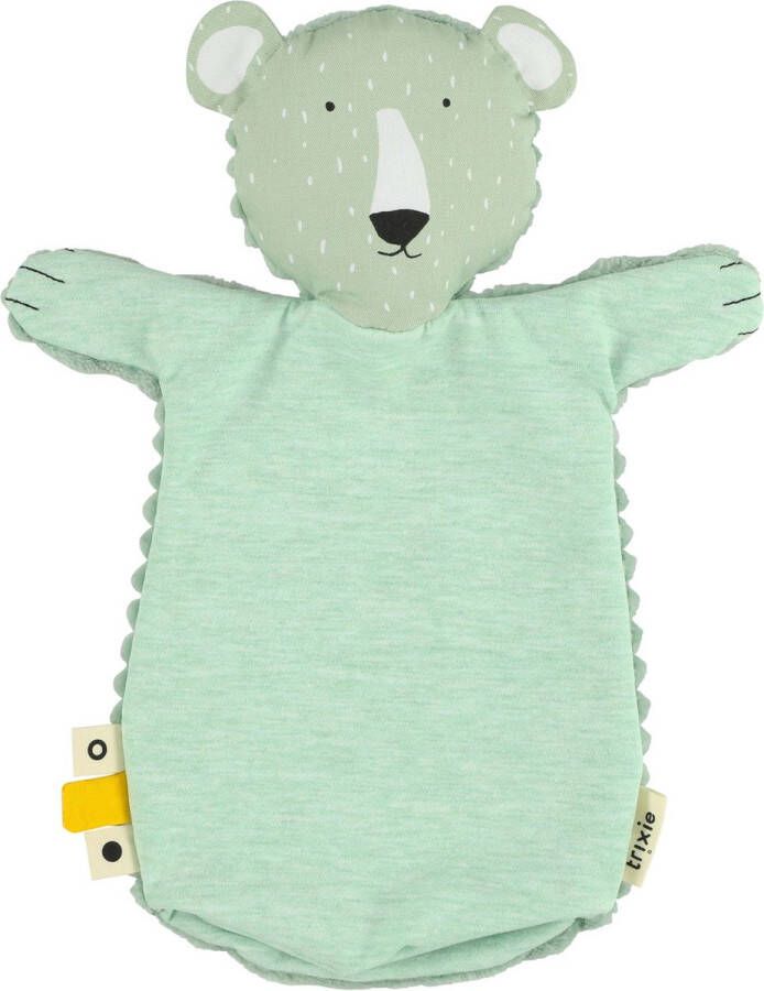 Fan Toys Trixie handpop Mr. Polar Bear junior 28 cm katoen polyester groen