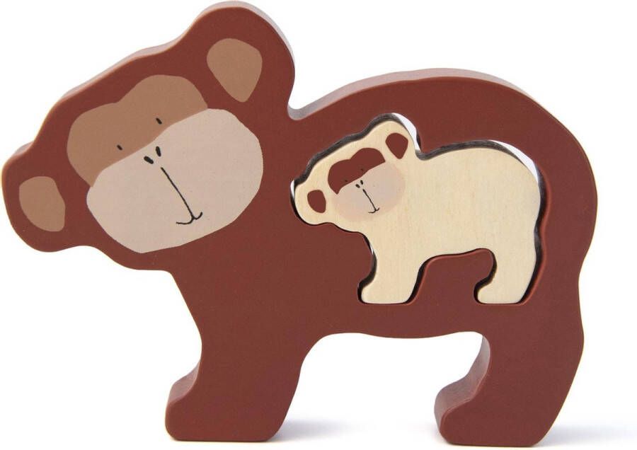 Trixie vormenpuzzel Mr. Monkey 10 x 13 cm hout bruin 2 stuks