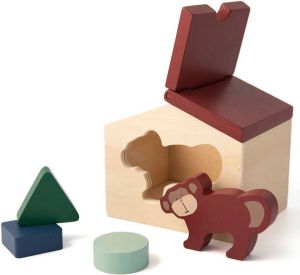 Trixie blokkenhuis Mr. Monkey 14 cm hout naturel bruin 5-delig