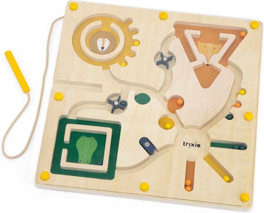 Trixie Houten Magnetisch Doolhof Educatief Speelgoed Houten Speelgoed Motoriek Voor Peuters en Kleuters