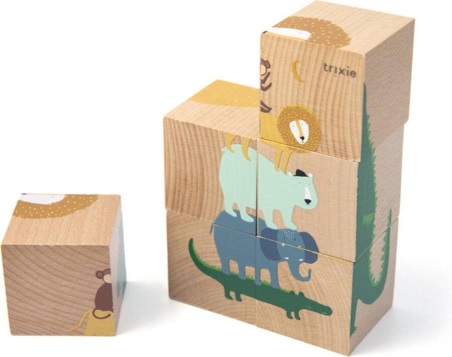 Trixie blokpuzzel junior 14 x 9 x 5 cm hout naturel 6-delig