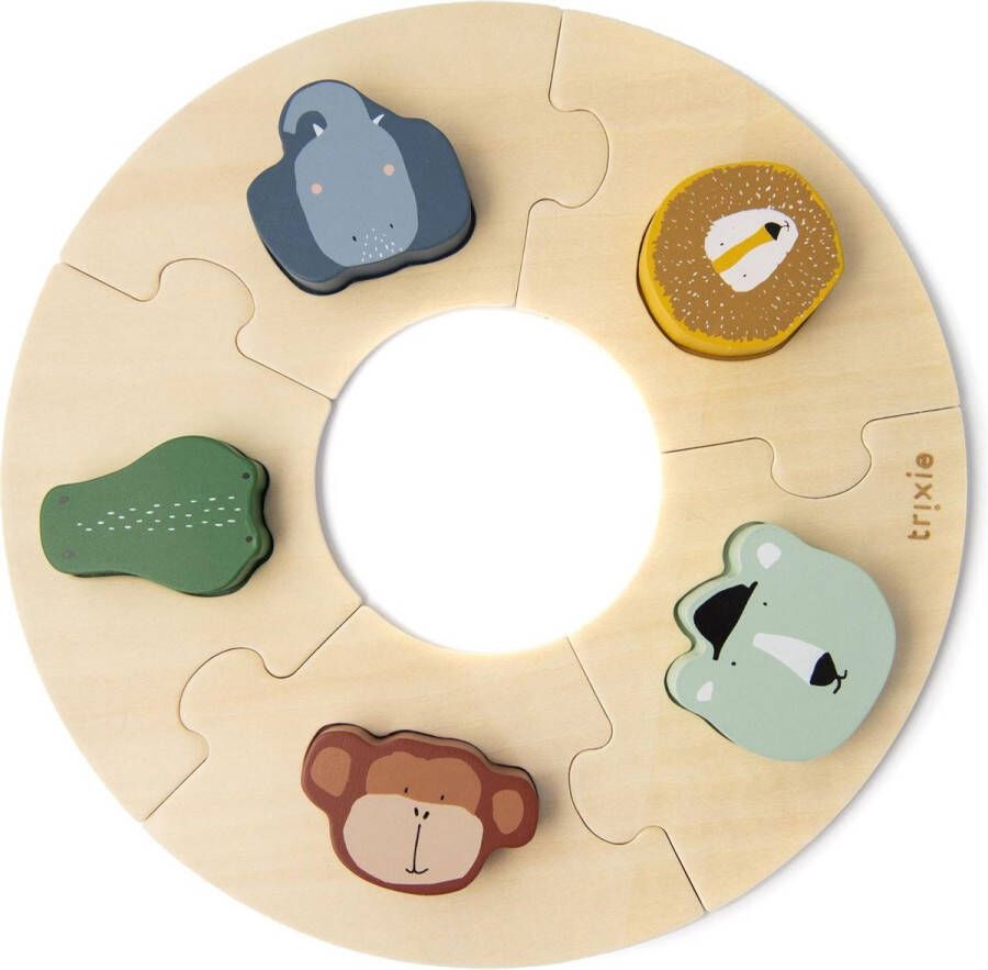 Trixie houten ronde puzzel | Animals | Round Puzzle | Speelgoed