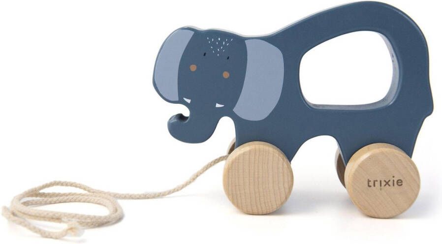 Trixie Baby Trixie Houten trekspeeltje Houten speelgoed Mrs Elephant