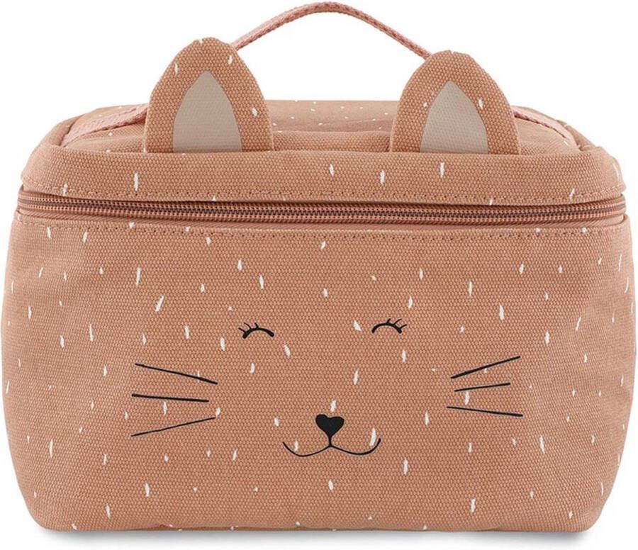 Trixie Lunchtas Mrs. Cat Koeltas voor kinderen Met naamlabel Thermische Tas voor Lunch Roze Kat