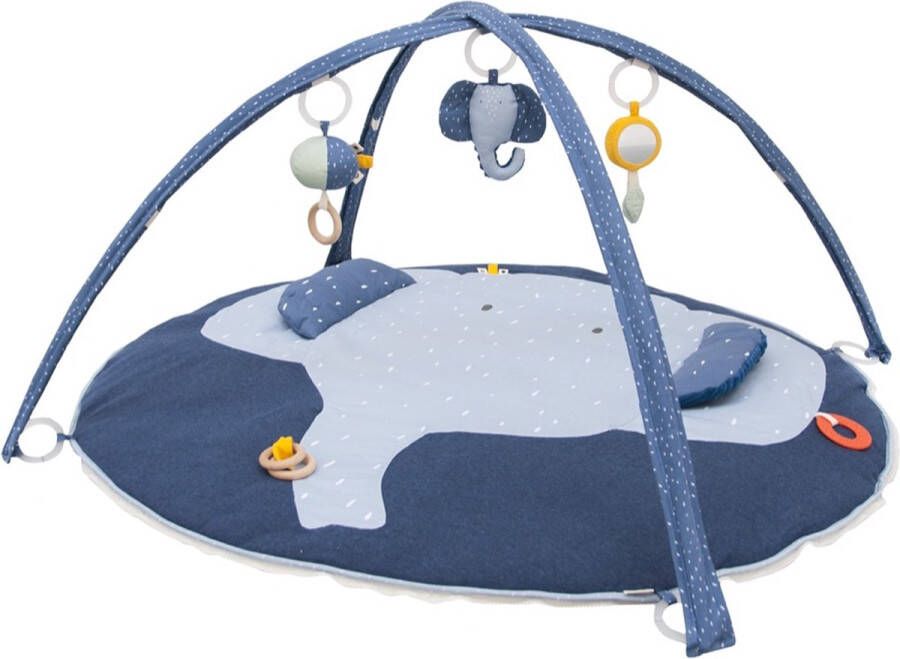 Trixie Speelmat Activiteitenboog Mrs. Elephant Speelboog voor Baby Zachte Activiteitenboog Speeltapijt Olifant Blauw