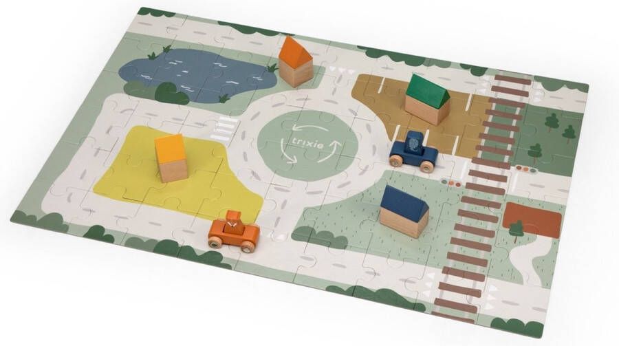Trixie stratenpuzzel met accessoires blokpuzzel 32 stukjes
