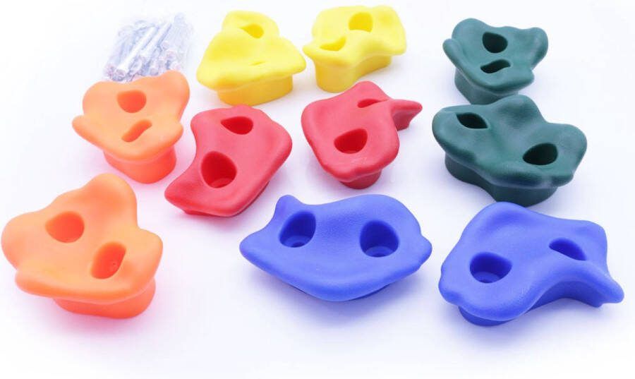 Trizand Klimstenen Set 10 stuks Grote Klimstenen Klimsteen set voor klimwand Multicolor Indoor en outdoor