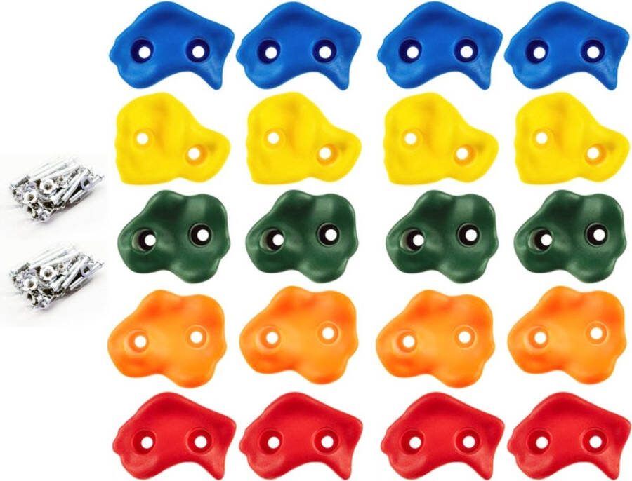 Trizand Klimstenen Set 20 stuks Klimsteen set voor klimwand Multicolor Indoor en outdoor