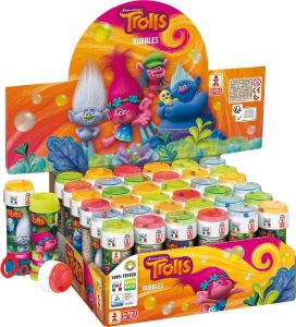 Trolls 3x bellenblaas flesjes met spelletje 60 ml voor kinderen Trollen Uitdeelspeelgoed Grabbelton speelgoed