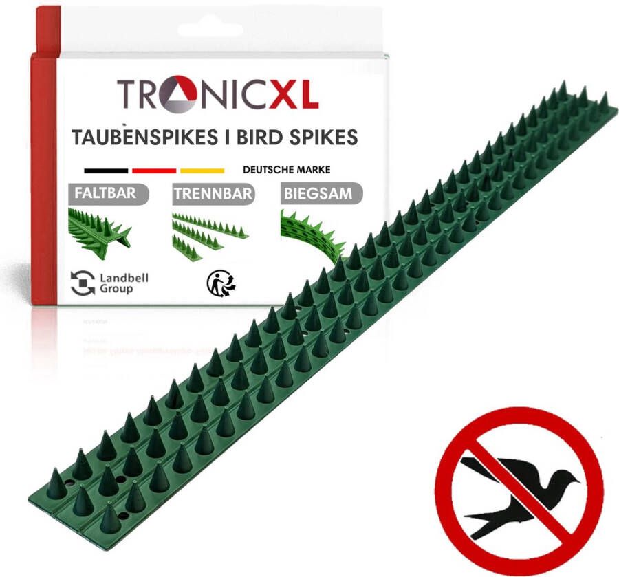Tronic XL TronicXL 20x 50cm Dieren afweer spikes groen vogel afweer voor schutting hek