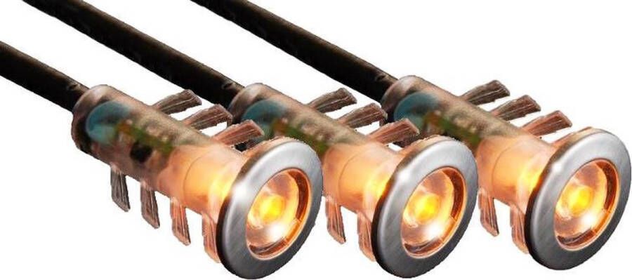 Tronix Grondspot LED 3 stuks IP67 Lichtkleur Amber RVS