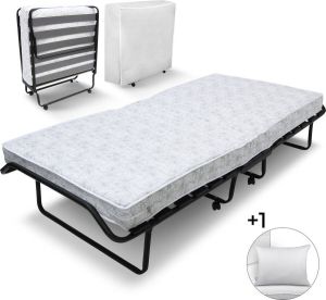 TROONZ Luxe Vouwbed Morena Royal – Logeerbed + Gratis Hoofdkussen – Luxe Matras Opklapbed Eenpersoonsbed – Logeermatras Opvouwbaar
