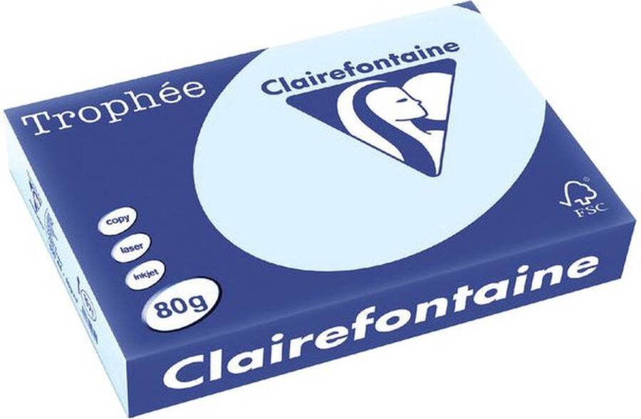 Trophee Kopieerpapier A4 80gr azuurblauw 500vel Pak a 500 vel 5 stuks