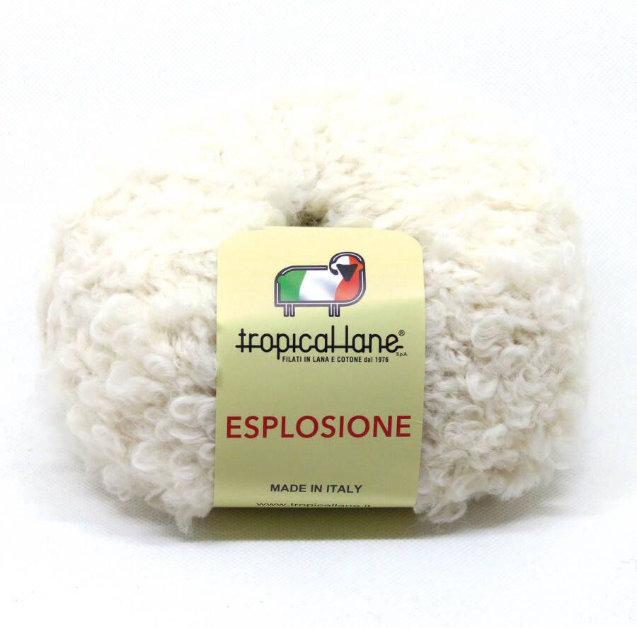 Tropical lane Esplosione Zacht Bouclé Garen met Merino Kleur Roomwit 202