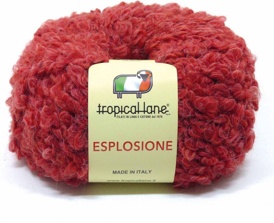 Tropical lane Esplosione Zacht Bouclé Garen met Merino Kleur Zachtrood 205