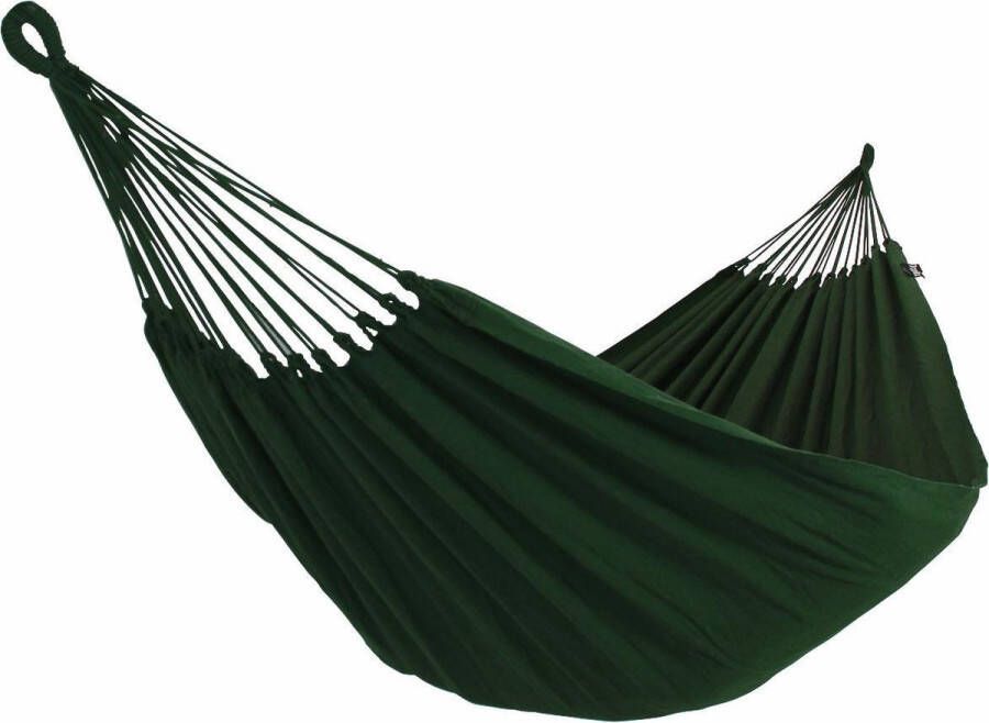 Tropilex Hangmat Eénpersoons 'Plain' Green (Groen) | Bijpasende opbergtas | 120 KG | Handgemaakt in Brazilië | 1% For The Planet |