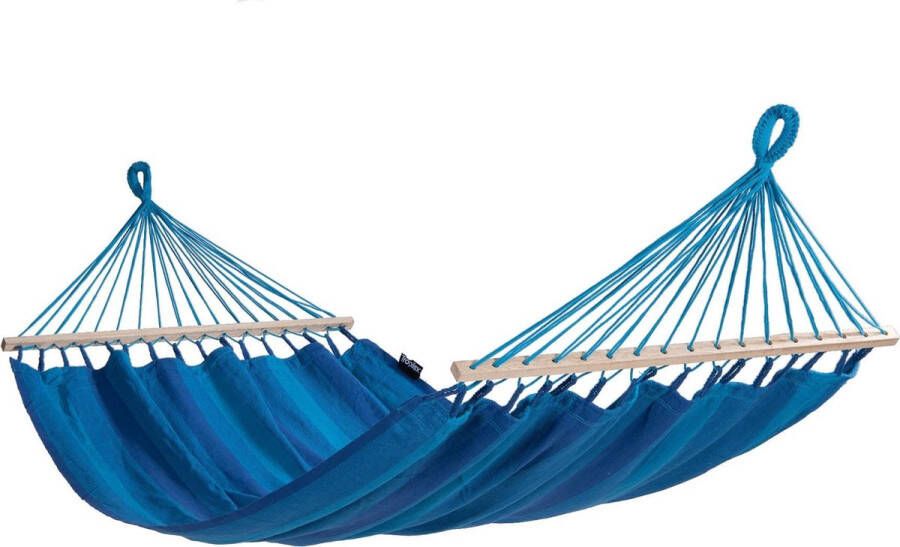 Tropilex Hangmat Eénpersoons 'Relax' Blue (Blauw) | Bijpasende opbergtas | 120 KG | Handgemaakt in Colombia | 1% For The Planet |