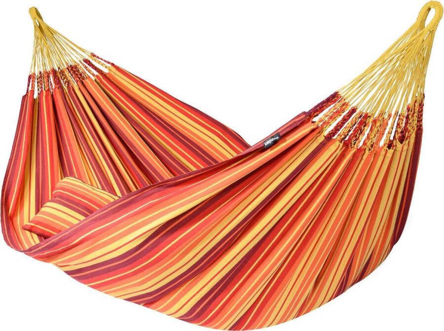 Tropilex Hangmat Familie 'Mammock' Flame (Oranje) | Bijpasende opbergtas | 300 KG | Handgemaakt in Colombia | 1% For The Planet |