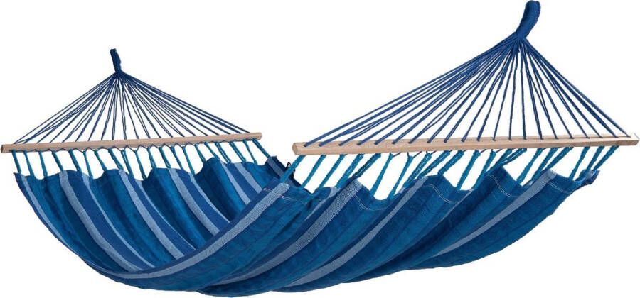 Tropilex Hangmat Tweepersoons 'Lazy' Calm (Blauw) | Bijpasende opbergtas | 180 KG | Handgemaakt in Colombia | 1% For The Planet |