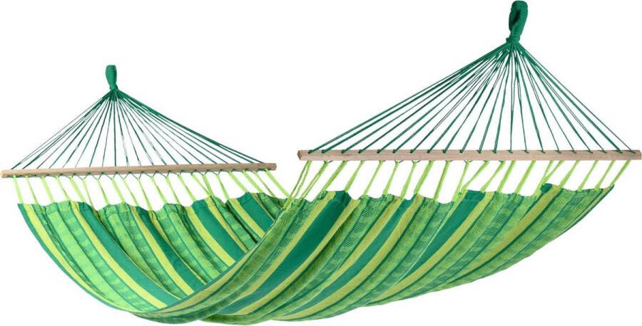 Tropilex Hangmat Tweepersoons 'Lazy' Joyful (Groen) | Bijpasende opbergtas | 180 KG | Handgemaakt in Colombia | 1% For The Planet |