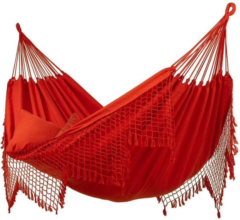 Tropilex Hangmat Tweepersoons 'Sublime' Red (Rood) | Bijpasende opbergtas | 180 KG | Handgemaakt in Brazilië | 1% For The Planet |