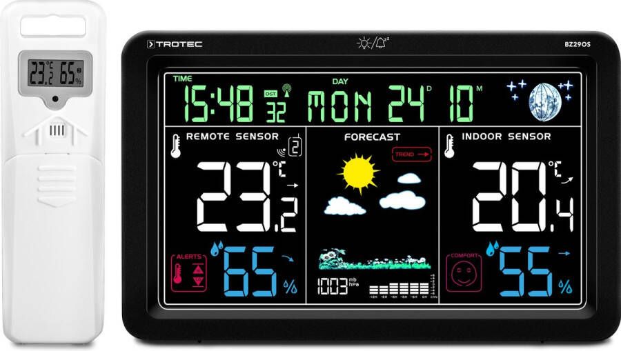 Trotec Digitaal weerstation met klimaatmonitor BZ29OS draadloos met buitensensor