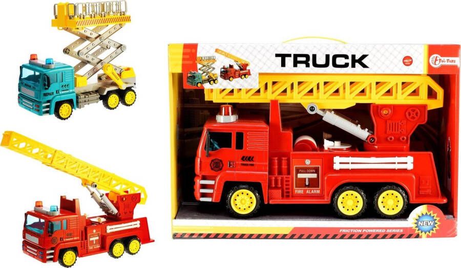 Toi-Toys Constructie brandweer Truck Rood 38 Cm