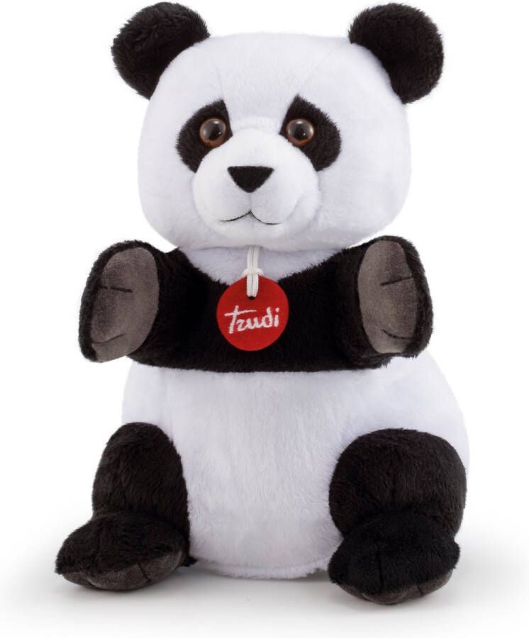 Trudi handpop Panda 24 cm pluche zwart wit