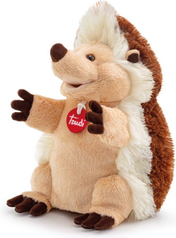 Trudi Puppets Handpop Egel 25 cm Hoge kwaliteit pluche knuffel Knuffeldier voor jongens en meisjes Beige Bruin 16x25x21 cm maat S