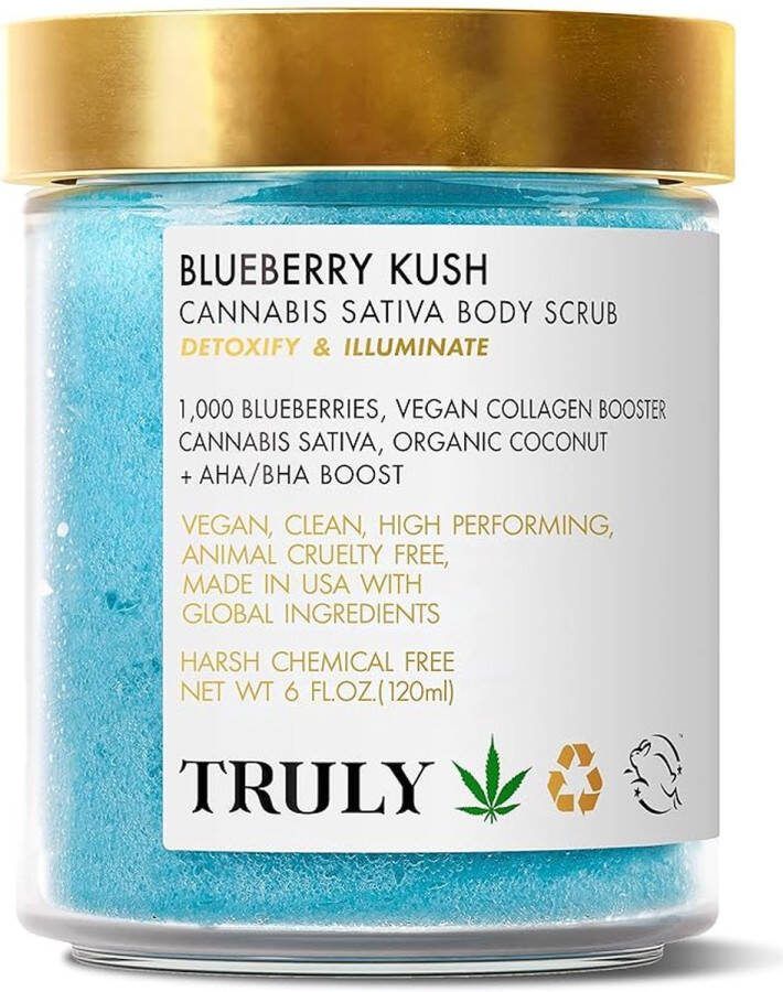 Truly Blueberry Kush Body Scrub with Hydroxy Acids and Vegan Collagen 120ml