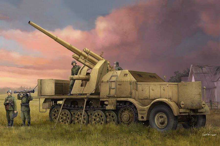 Trumpeter 1:35 09577 Schwerer Zugkraftwagen 18 t with 8.8 cm Flak Plastic Modelbouwpakket