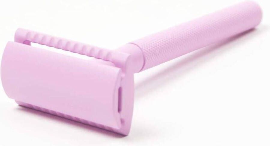 Trus. Safety Razor Roze inclusief 5 scheermesjes roze voor vrouwen dames Double Edge Single Blade Zero Waste Duurzaam Scheren