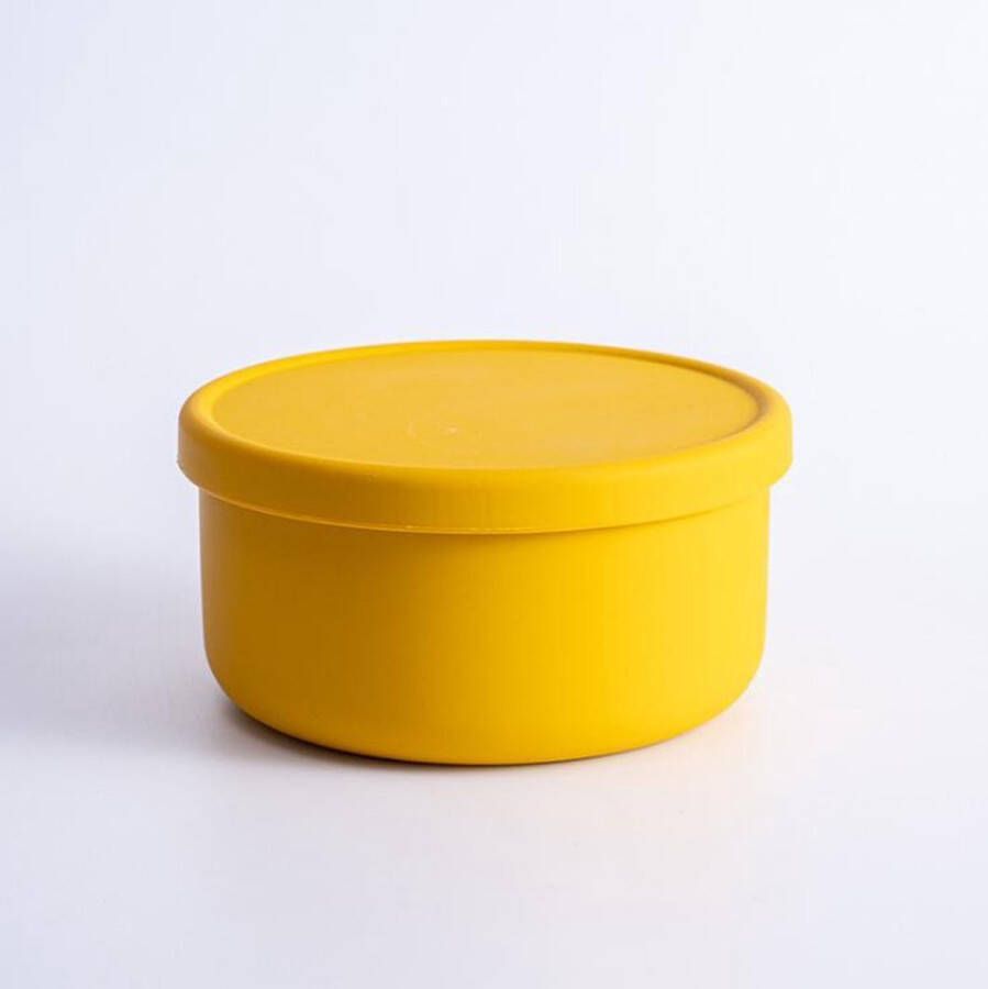 Trus. set van 2 siliconen bakjes to go lunchbox geel vershoudbakjes anti lek