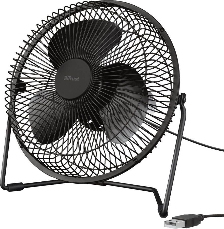 Trust Blaze Bureau ventilator met USB-voeding Voor een comfortabele temperatuur tijdens het werken of gamen