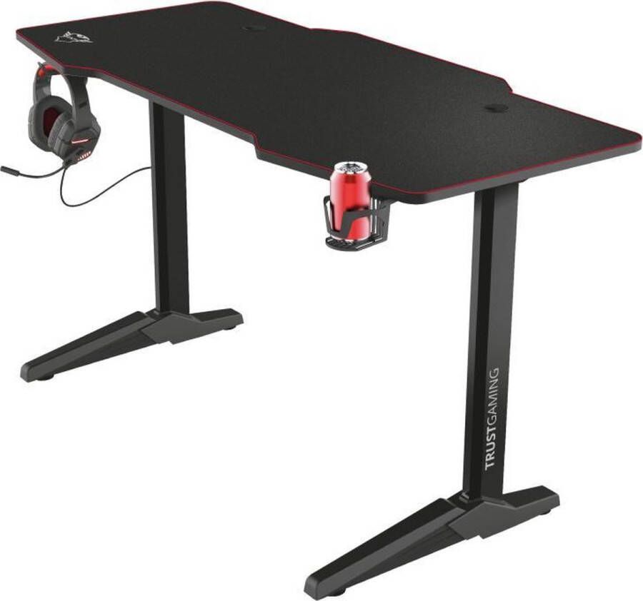 Trust GXT 1175 Imperius Gaming Desk Gaming Bureau Kabelmanagement XL Zwart