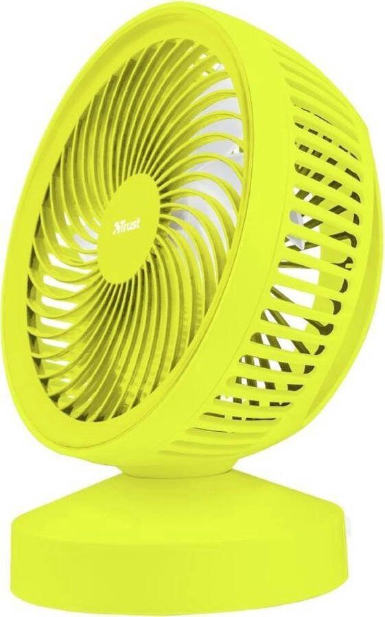 Trust Ventu USB Ventilator Geel Met powerbank 4400 mAh Voor op het strand op vankantie