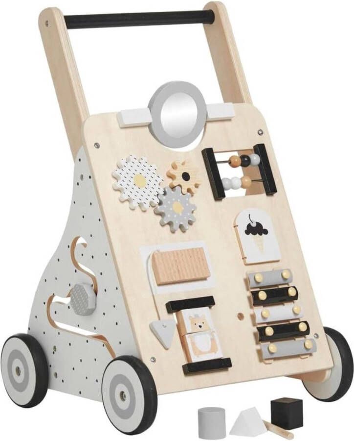 TSP Baby walker Baby speelgoed Loopwagen Loopkar Educatieve looptrainer voor 1 2 en 3 jaar oud Hout Wit