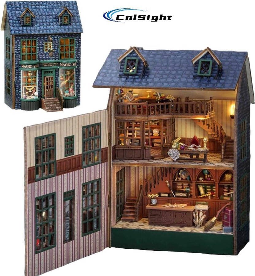 TSZH Premium Miniatuur bouwpakket Premium DIY magiërshut model-Kan worden geopend-houten modelbouw- Miniatuur bouwpakket- miniatuur poppenhuis-handgemaakt houten model-magische winkel- Poppenhuis – Voor 14 jaar +