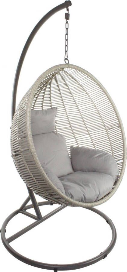 Tuinbankje.nl Hangstoel Santa Marta beige Hangstoel cocoon Hangstoel binnen Hangstoel met standaard