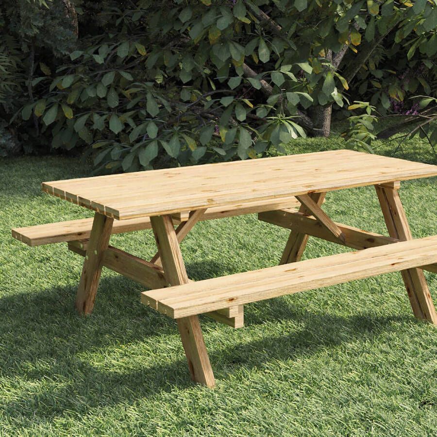 Tuindeco Picknicktafel Basis 180 x 163 cm Vuren Bruin