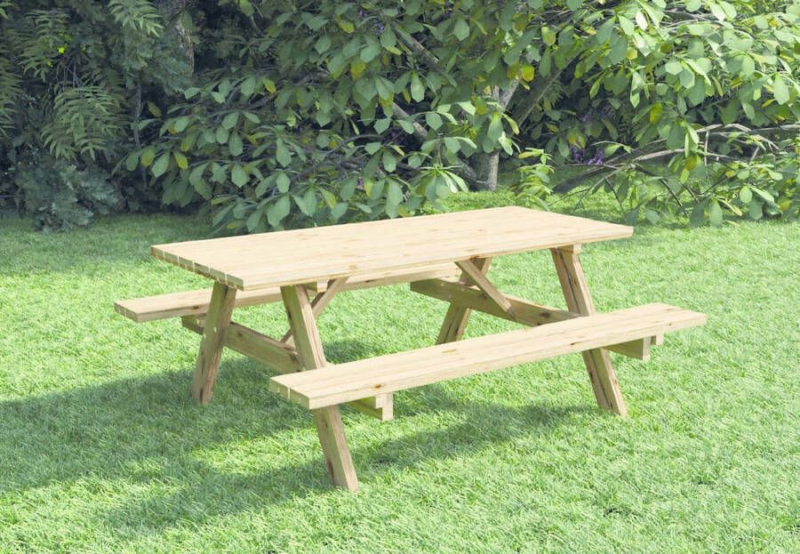 Tuindeco Picknicktafel Excellent 220 x 155 cm Vuren Bruin