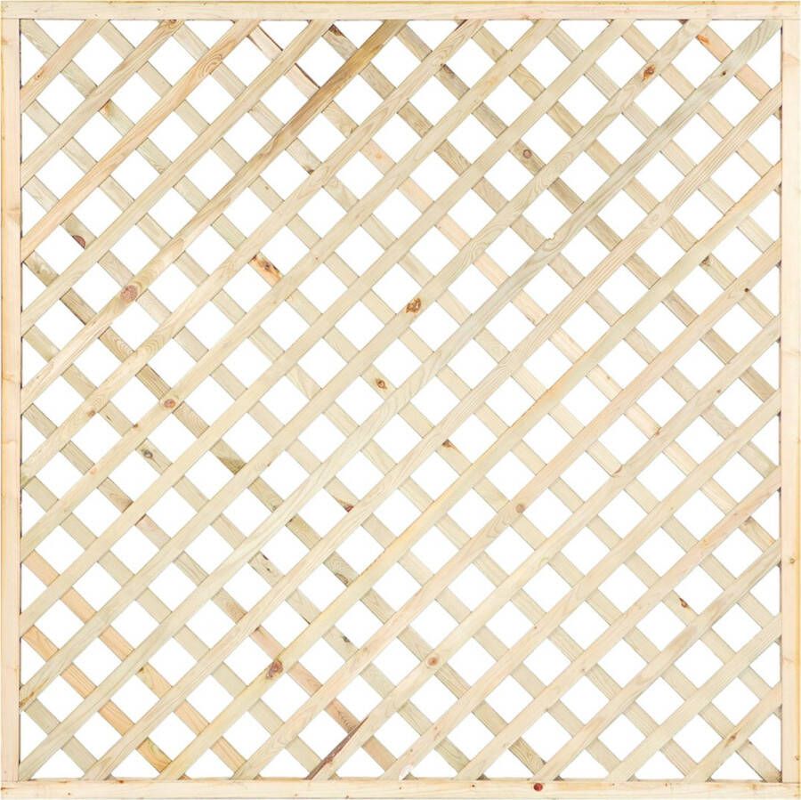 Tuindeco Trellis diagonale lamellen met lijst 180 x 180 cm