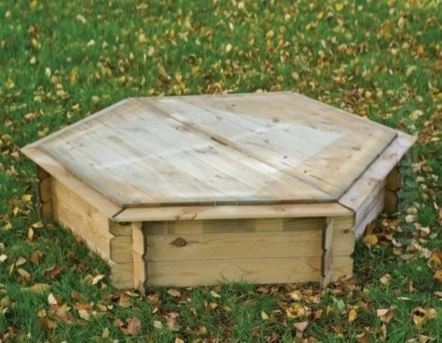 Express Zandbak zeskant met deksel 175x175x30 cm
