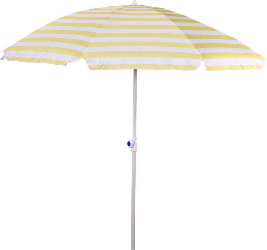 Tuinexpress.nl Strandparasol streepmotief geel 200 cm Strandparasol met knikarm Kleine parasol Kinder parasol