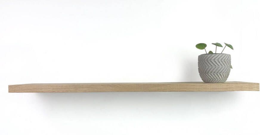 Tuinexpress.nl Zwevende boekenplank 75 x 24 cm recht rustiek 25 mm eiken Eiken plank Wandplank zwevend Wandplank hout