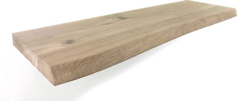 Tuinexpress.nl Zwevende wandplank 100 x 30 cm eiken boomstam Wandplank hout Fotoplank Boomstam plank Muurplank zwevend