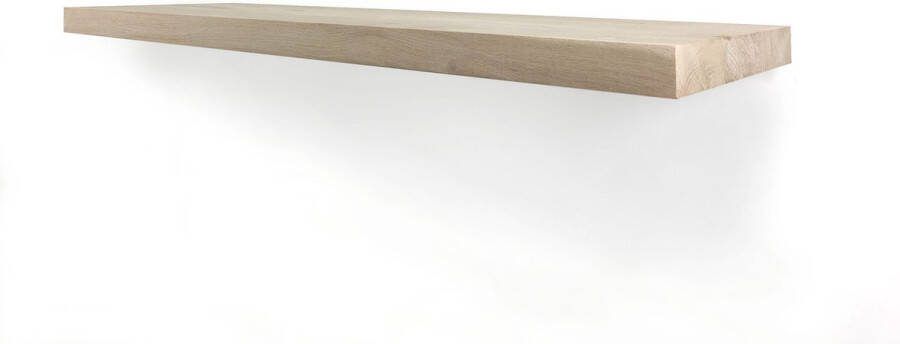 Tuinexpress.nl Zwevende wandplank 80 x 30 cm eiken recht Wandplank hout Fotoplank Boomstam plank Muurplank zwevend