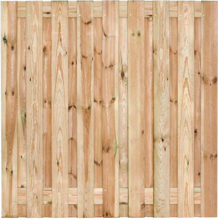 Tuinhoutvoordeel Schutting scherm grenen geïmpregneerd tuinscherm RVS geschroefd FSC gecertificeerd 180x180 cm 17+2 planks