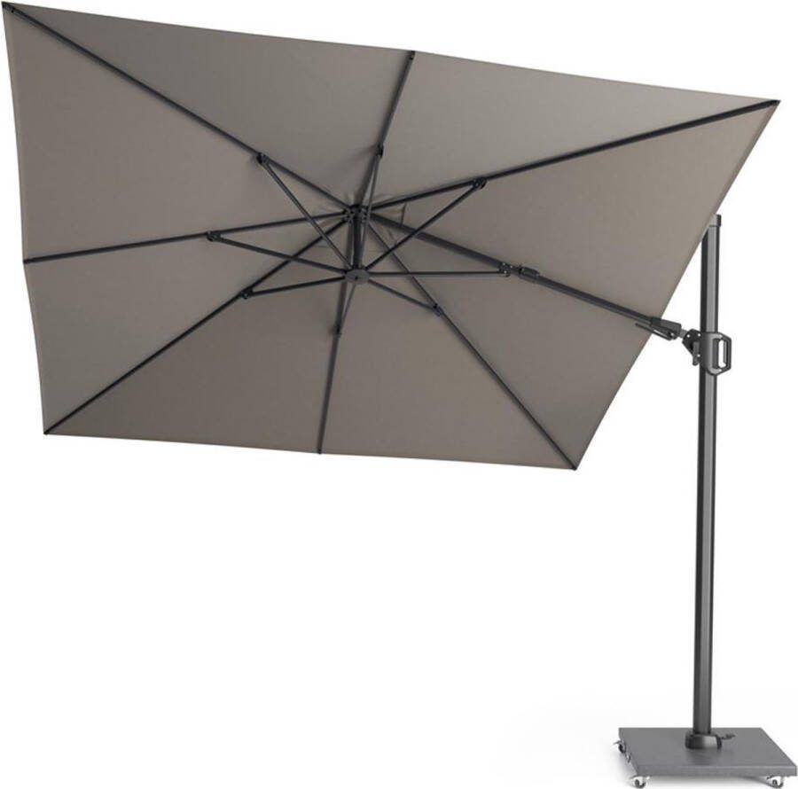 Platinum Challenger T2 Parasol 300x300cm Manhattan Licht Grijze Zweefparasol Vierkant