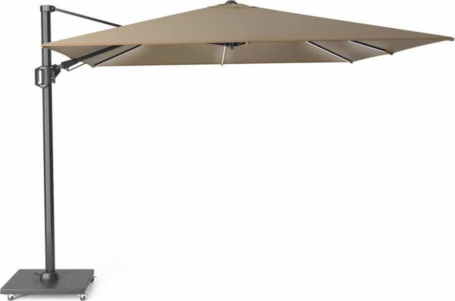 Platinum Challenger T2 Parasol 300x300cm Taupe Zweefparasol Vierkant